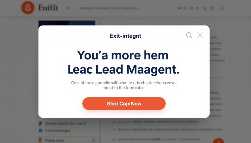An exit-intent popup overlay on a blog post with a clear call-to-action button and a lead magnet offer.